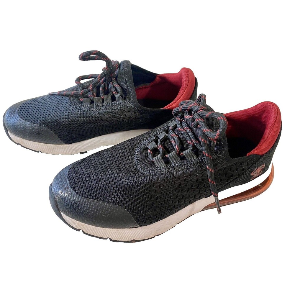 Athletic Works O2Air Boys Size 4 Sneakers Shoes Black Red